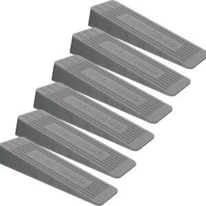 Pack of 6 Grey Rubber Door Stoppers for Floor, Durable, Anti-Skid, Heavy-Duty Rubber Door Wedges Indoors Rubbers, for All Floor Types & Rubbers Doorstops Wedge Preventing Accidents